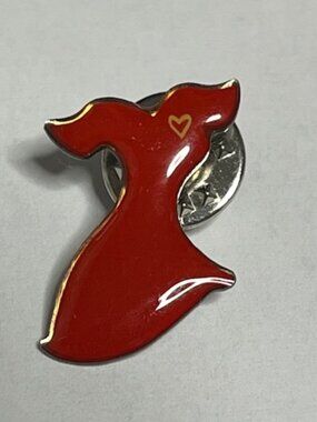 American Heart Association Red Dress w/Heart Enamel Lapel Hat Vest Bag Pin